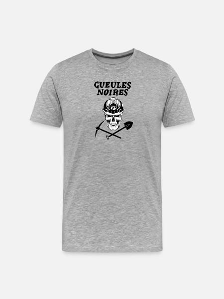 Gueules noires - T-shirt bio Premium Homme - gris chiné