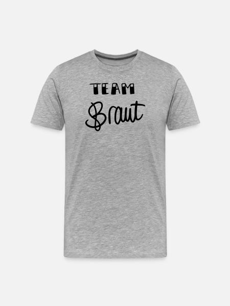 Team Braut - Männer Premium Bio T-Shirt - Grau meliert