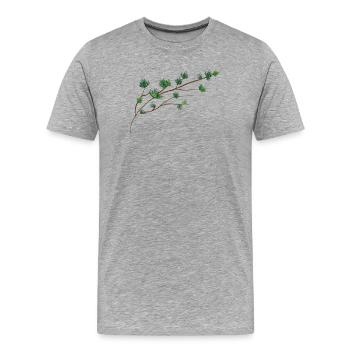 delicately filigree larch branch - Men's Premium Organic T-Shirt - heather grey - Front - Damien (186cm)