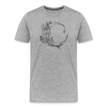 Midnight Silhouette Glyph - Men's Premium Organic T-Shirt - heather grey - Front - Damien (186cm)