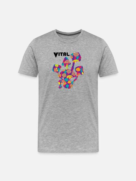 Vital mushroom neon - Men's Premium Organic T-Shirt - heather grey