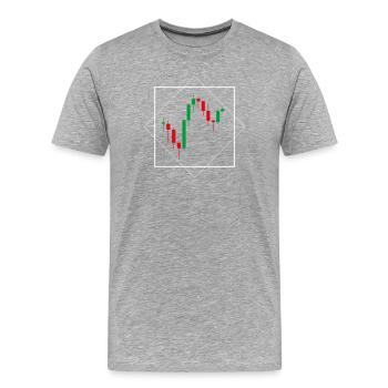 I love stocks Chart  - Männer Premium Bio T-Shirt - Grau meliert - Vorne - Damien (186cm)