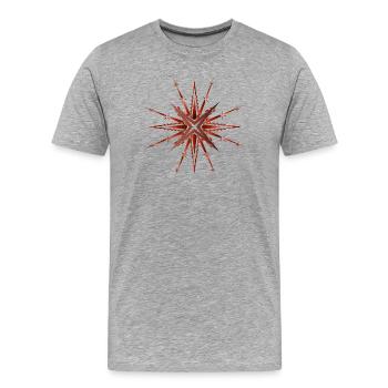 étoile Rostroter étincelante et rayonnante - T-shirt bio Premium Homme - gris chiné - Devant - Damien (186cm)