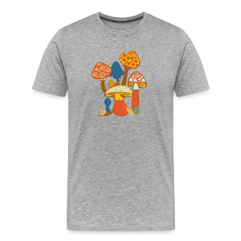 Sweet mushroom picture with snails - Men's Premium Organic T-Shirt - heather grey - Front - Damien (186cm)