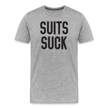 Anzüge saugen - Männer Premium Bio T-Shirt - Grau meliert - Vorne - Damien (186cm)