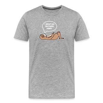 Déclaration du zoo paresseux Chill Sloth Chill - T-shirt bio Premium Homme - gris chiné - Devant - Damien (186cm)