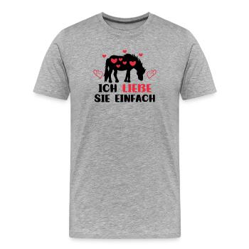Horse Fan Statement Heart Horses Icelandic Horses - Men's Premium Organic T-Shirt - heather grey - Front - Damien (186cm)