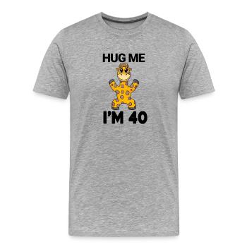 40 ans - 40 ans - câlin - T-shirt bio Premium Homme - gris chiné - Devant - Damien (186cm)