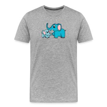 Elephant with baby elephant - Men's Premium Organic T-Shirt - heather grey - Front - Damien (186cm)
