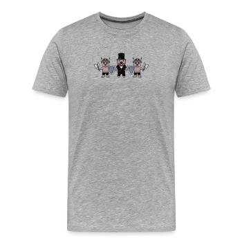 Groom Security Vikings - T-shirt bio Premium Homme - gris chiné - Devant - Damien (186cm)