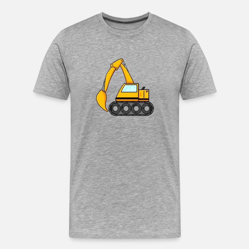 Löffelbagger Ausgräber Bagger Baumaschine - Männer Premium Bio T-Shirt - Grau meliert