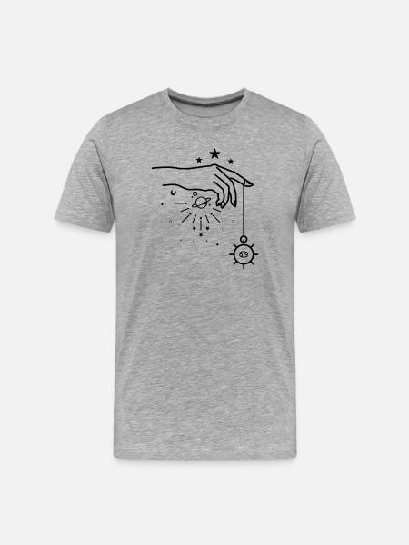 Minimal Night Dot - Men's Premium Organic T-Shirt - heather grey