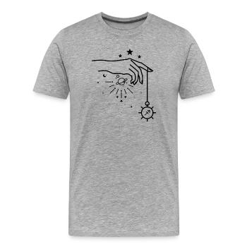 Mitternachts-Punkt - Männer Premium Bio T-Shirt - Grau meliert - Vorne - Damien (186cm)