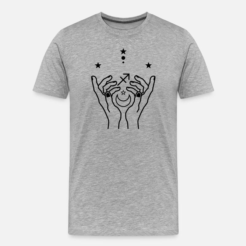 Warten auf Design - Männer Premium Bio T-Shirt - Grau meliert