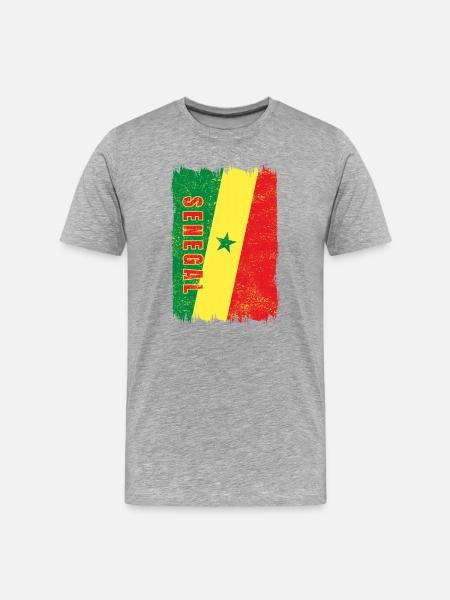 Senegal flag - Men's Premium Organic T-Shirt - heather grey