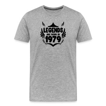 1979 - Jahrgang 1979 - Männer Premium Bio T-Shirt - Grau meliert - Vorne - Damien (186cm)