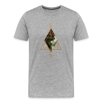 Tolle Stadt auf dem Felsen mit Feen. - Männer Premium Bio T-Shirt - Grau meliert - Vorne - Damien (186cm)