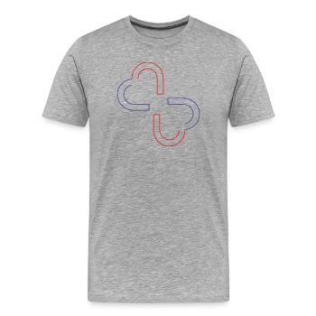 Dual Core - Men's Premium Organic T-Shirt - heather grey - Front - Damien (186cm)