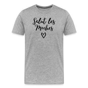 meilleure copine, meilleure amie, meilleure maman - T-shirt bio Premium Homme - gris chiné - Devant - Damien (186cm)