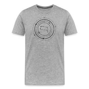 Zodiaque Gémeaux - T-shirt bio Premium Homme - gris chiné - Devant - Damien (186cm)