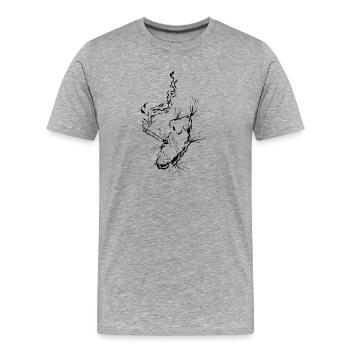 Cigarette smoking - Men's Premium Organic T-Shirt - heather grey - Front - Damien (186cm)