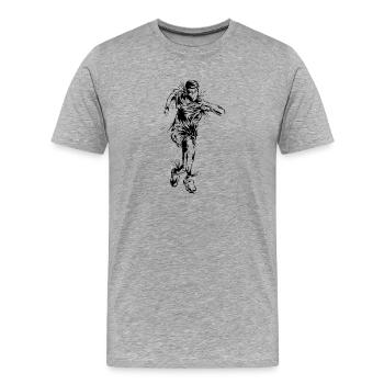 Marathon de course à pied - T-shirt bio Premium Homme - gris chiné - Devant - Damien (186cm)