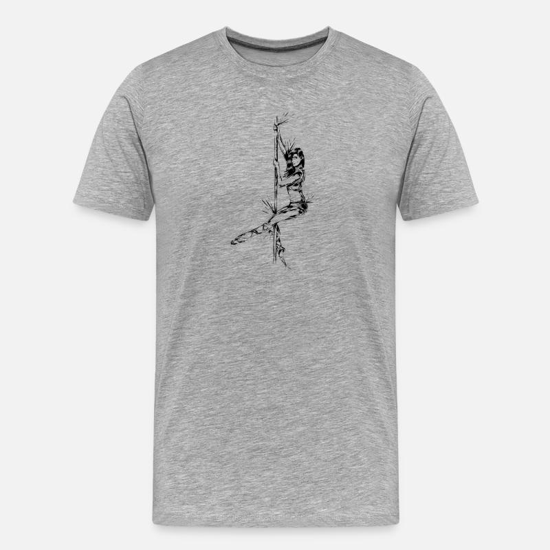 Pole Dance - Männer Premium Bio T-Shirt - Grau meliert