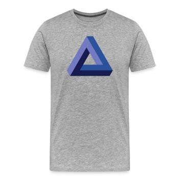Triangle illusion d'optique - T-shirt bio Premium Homme - gris chiné - Devant - Damien (186cm)