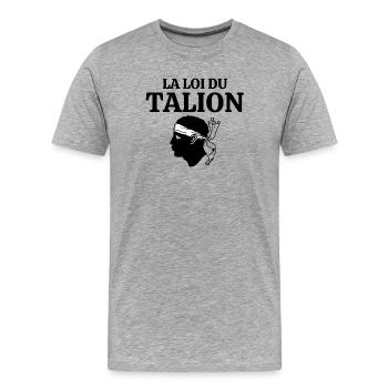 Corse, j'aime la Corse, je suis Corse - T-shirt bio Premium Homme - gris chiné - Devant - Damien (186cm)