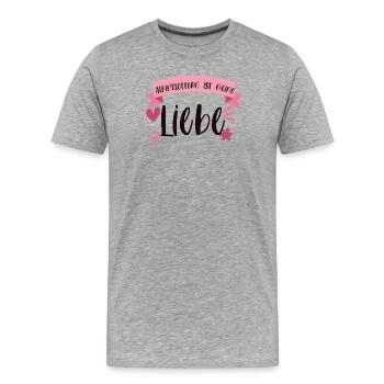 Klettern Alpinklettern Liebe Berge Alpin Geschenk - Männer Premium Bio T-Shirt - Grau meliert - Vorne - Damien (186cm)