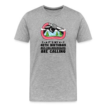 Hiking 40th birthday Hiker 40 years old - Men's Premium Organic T-Shirt - heather grey - Front - Damien (186cm)