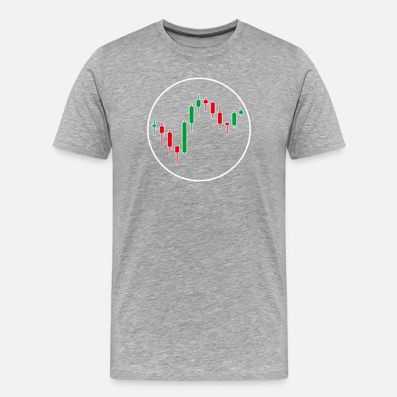 Trading Forex Chart Design - Männer Premium Bio T-Shirt - Grau meliert