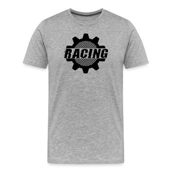 Racing - Roue dentée de sport automobile - Vitre automatique de voiture - T-shirt bio Premium Homme - gris chiné - Devant - Damien (186cm)