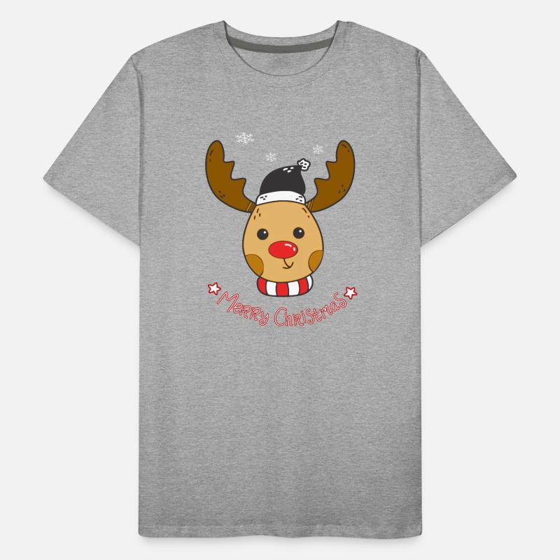 Conception de Noël mignon renne Rudolph T-shirt bio Premium Homme