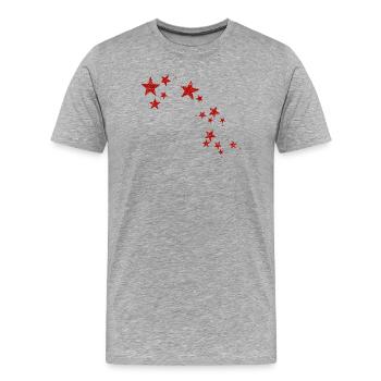 NEW Stars, Stars, And More Stars! (Red) - Men's Premium Organic T-Shirt - heather grey - Front - Damien (186cm)