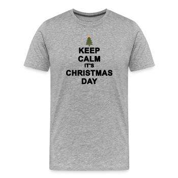 keep calm christmas - T-shirt bio Premium Homme - gris chiné - Devant - Damien (186cm)
