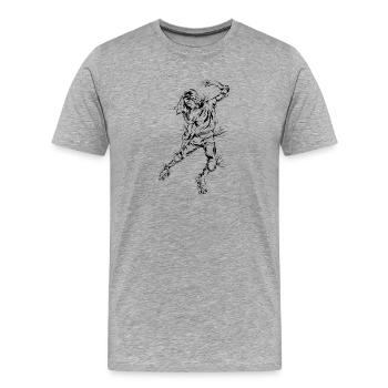 Patins à roulettes patinage à roulettes - T-shirt bio Premium Homme - gris chiné - Devant - Damien (186cm)