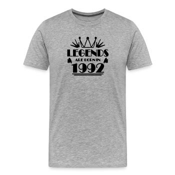 1992 - Jahrgang 1992 - Männer Premium Bio T-Shirt - Grau meliert - Vorne - Damien (186cm)