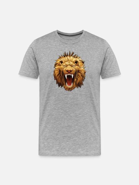 Lion roars - Men's Premium Organic T-Shirt - heather grey