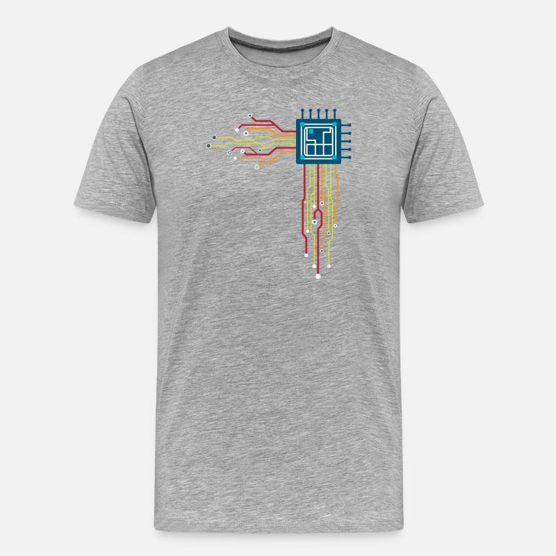 Computer chip - Creative illustration - Men's Premium Organic T-Shirt - heather grey