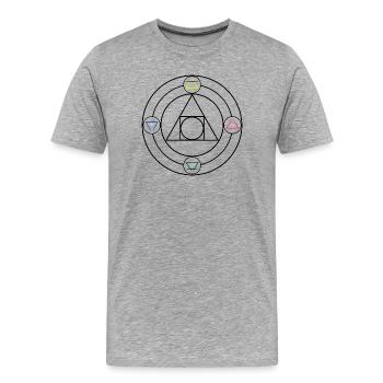 The philosopher's stone and the elements of nature - Men's Premium Organic T-Shirt - heather grey - Front - Damien (186cm)