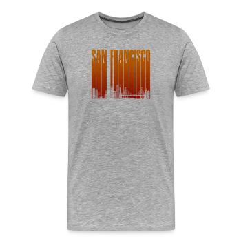 Silhouette Orange de San Francisco - T-shirt bio Premium Homme - gris chiné - Devant - Damien (186cm)