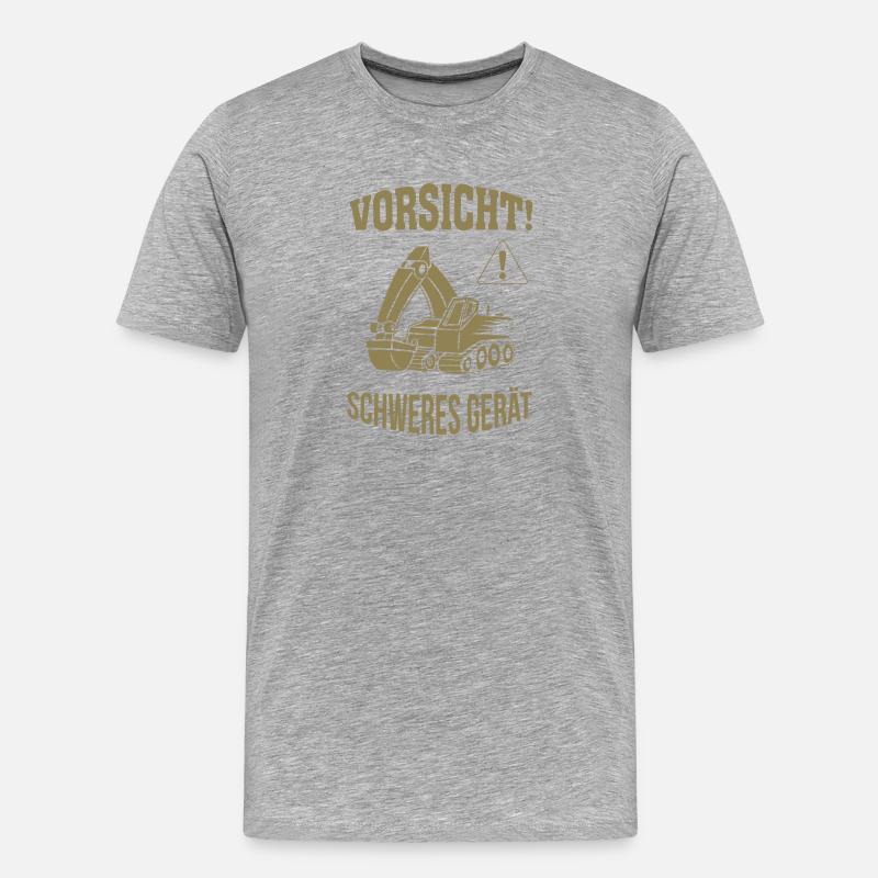 Bagger Baggerfahrer Baugeräteführer Schweres Gerät - Männer Premium Bio T-Shirt - Grau meliert