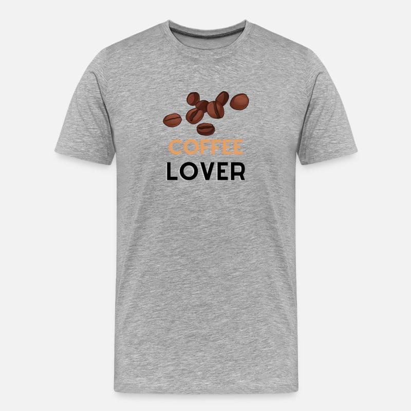 COFFEE LOVER - Männer Premium Bio T-Shirt - Grau meliert