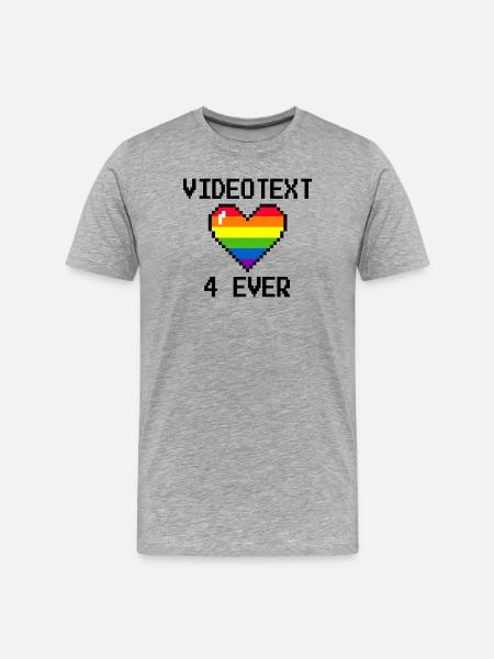 Videotext for ever - Männer Premium Bio T-Shirt - Grau meliert