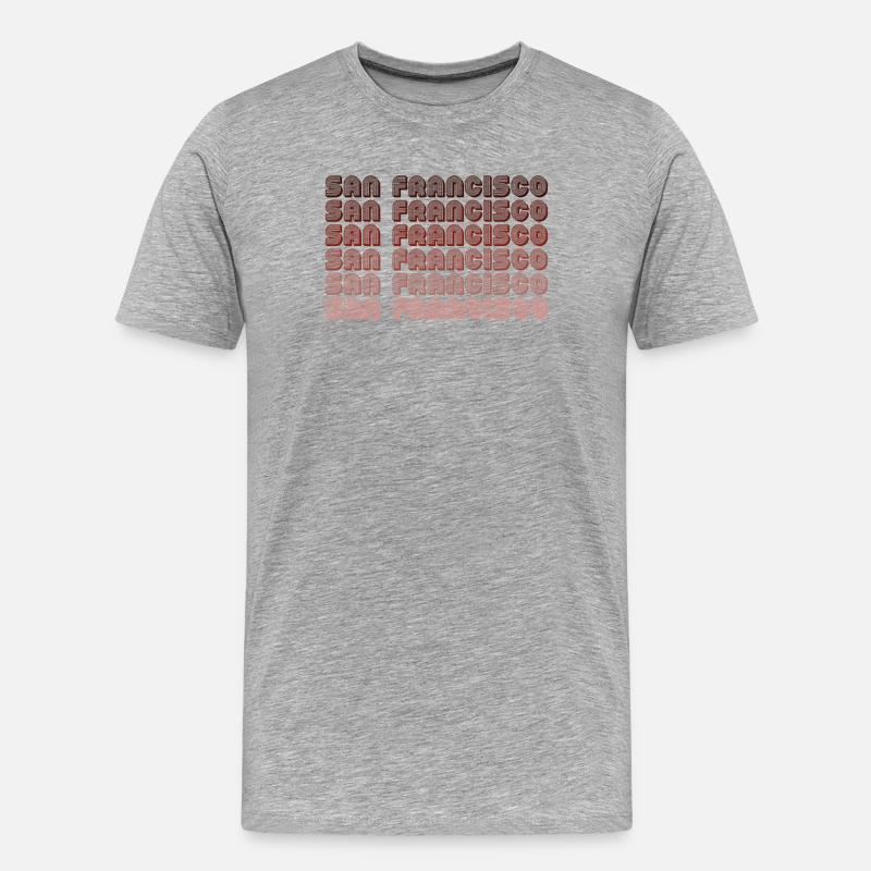 San Francisco Grid Gradient Pattern - Men's Premium Organic T-Shirt - heather grey