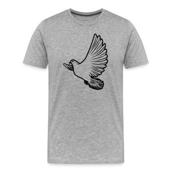 Colombe de la paix transparente - T-shirt bio Premium Homme - gris chiné - Devant - Damien (186cm)
