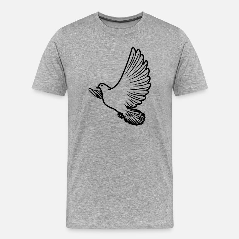 Transparente Friedenstaube - Männer Premium Bio T-Shirt - Grau meliert