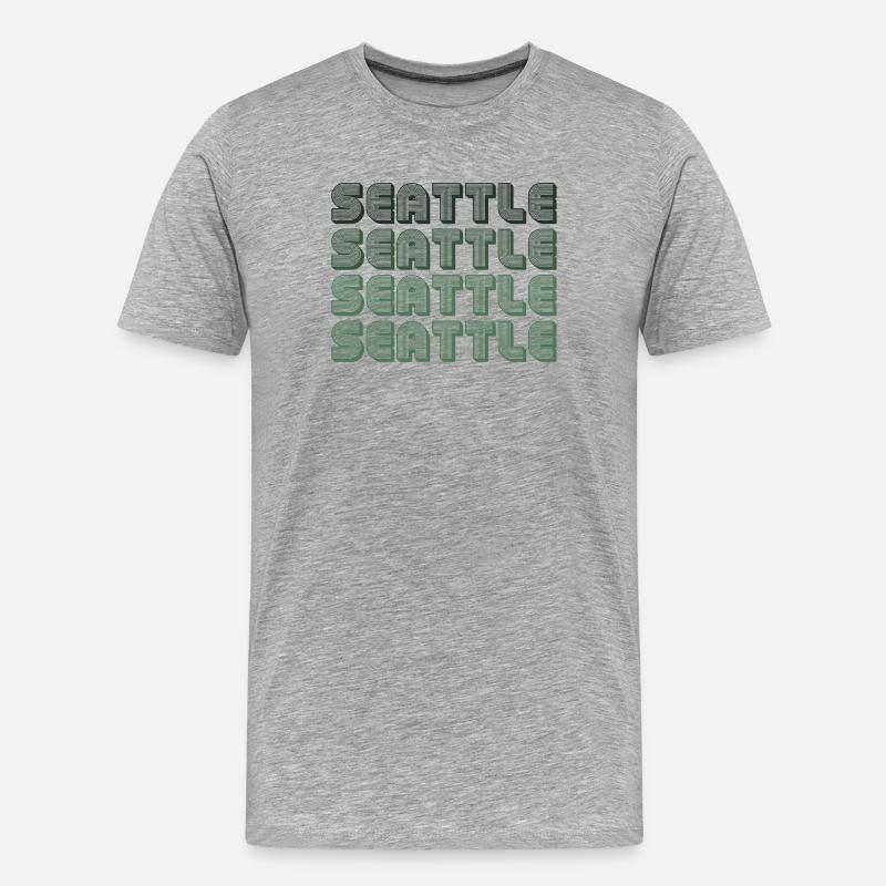 Seattle Blockgrid Muster - Männer Premium Bio T-Shirt - Grau meliert