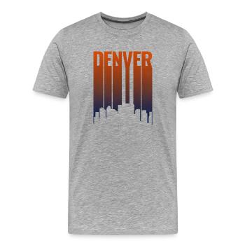 Denver Skyline Farbverlauf - Männer Premium Bio T-Shirt - Grau meliert - Vorne - Damien (186cm)